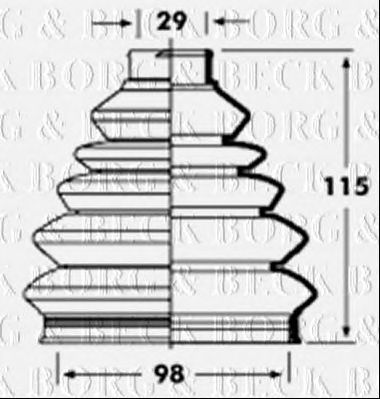 BORG & BECK bcb2354r -  Пыльник, приводной вал